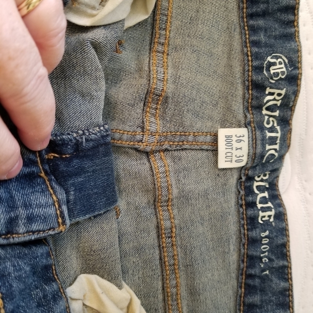Men's Rustic Blue bootcut Jeans - Picture 3 of 4